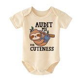 Audit me for cuteness Cute Funny Sloth Baby Boy Girl Clothes Unisex Infant Clothing